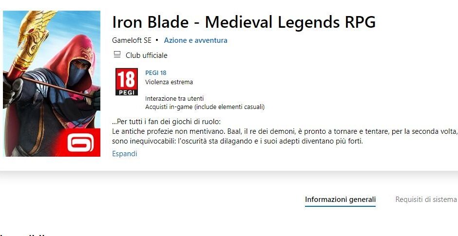 Iron Blade di Gameloft