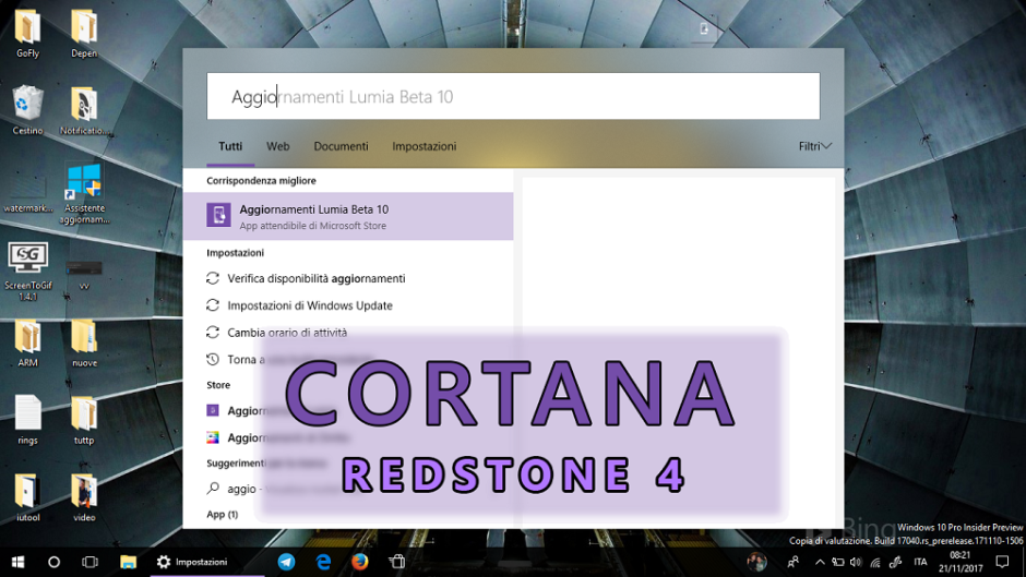 Ecco il nuovo look di Cortana in arrivo con Windows 10 Redstone 4
