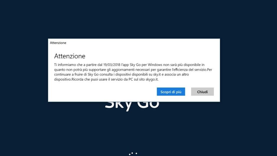 Sky Go per Windows e Windows Phone