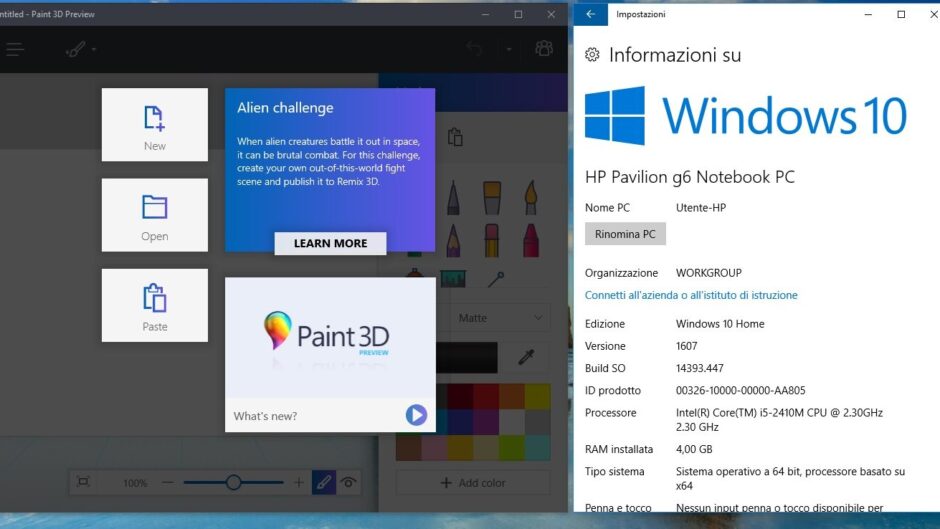 Paint 3D su Windows 10