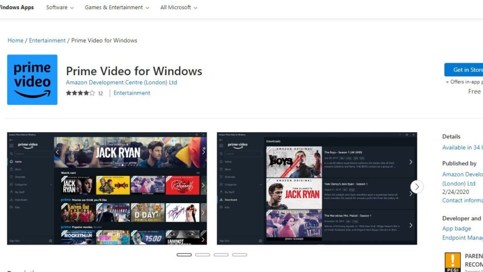 Anteprima Amazon Prime Video for Windows